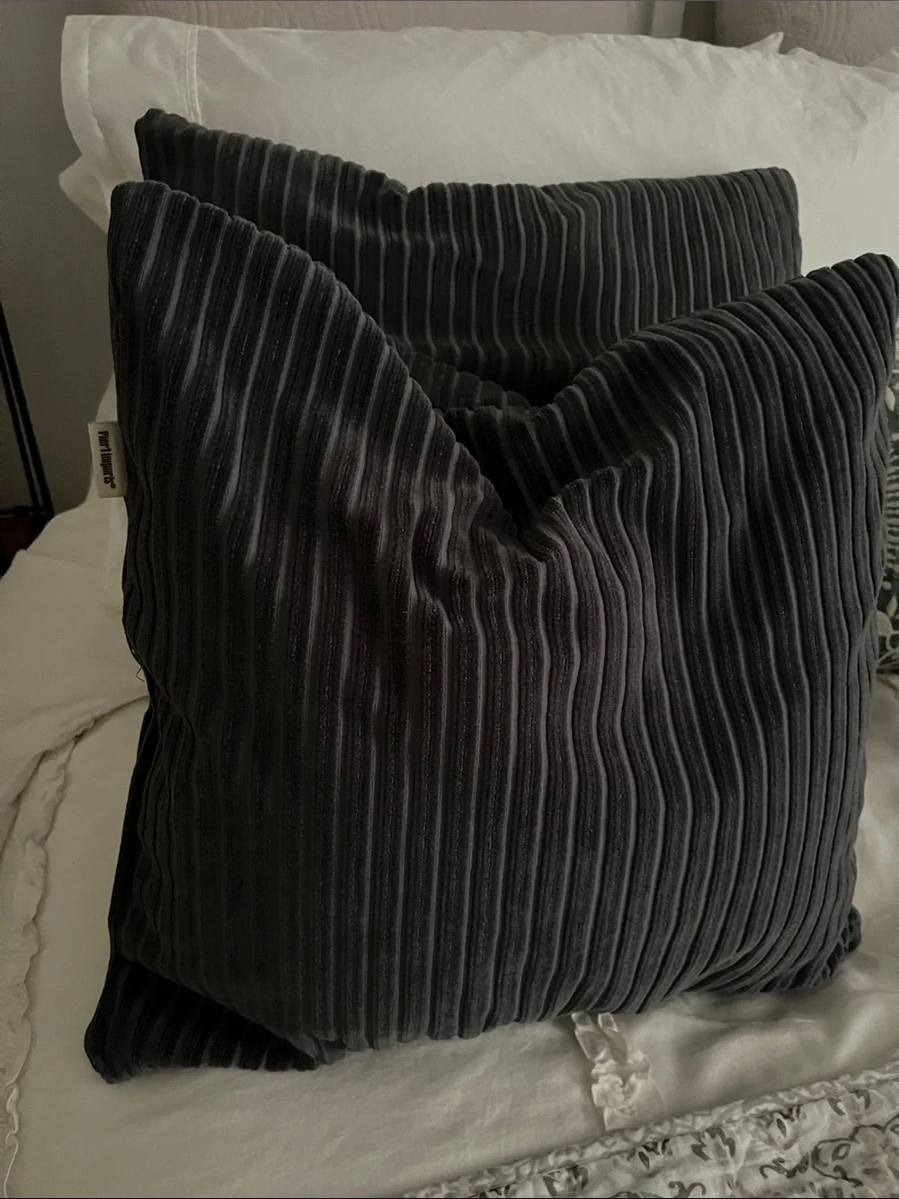 Pier 1 Imports- Set of 2 Textured Ribbed Throw Pillows